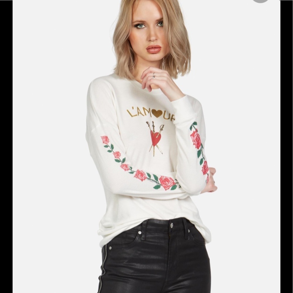 Lauren Moshi Super Cozy and Chic Amour Pullover with Roses